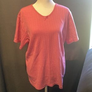 WOMENS SZ 1X SHORT SLEEVE PINK BLOUSE